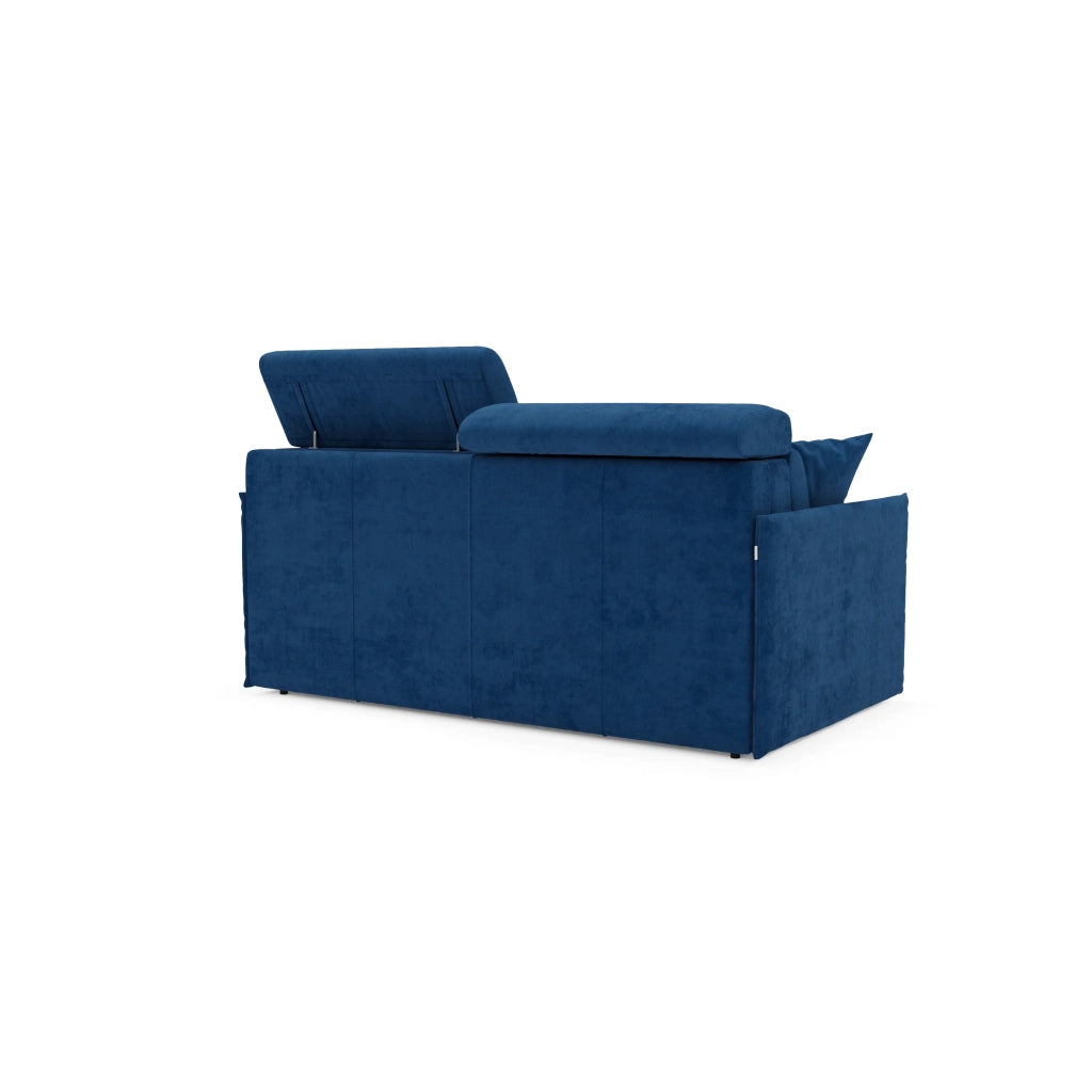 Miryam Divano letto con poggiatesta reclinabili e comfort maxi - design compatto in morbido tessuto smacchiabile T31 169 cm blu