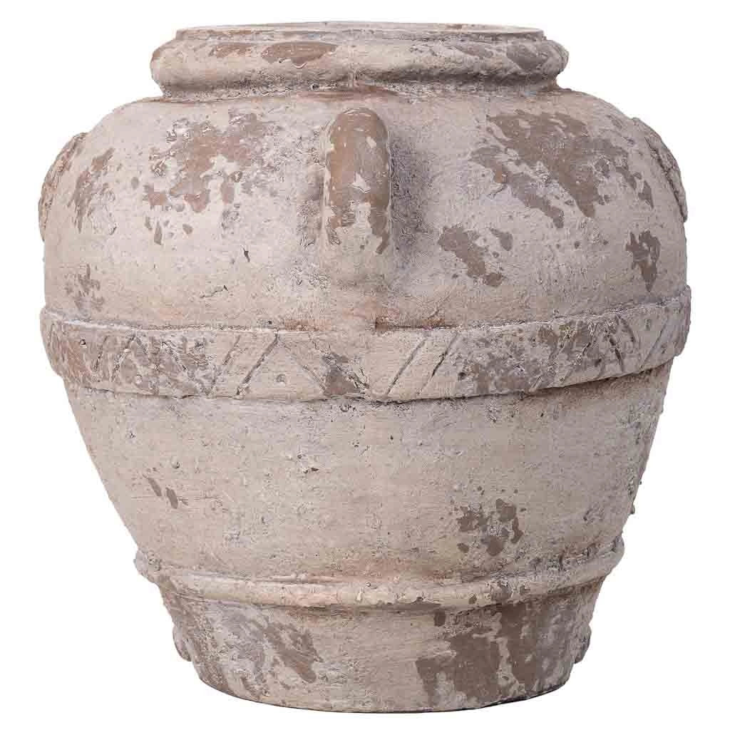 Vaso decorativo color pietra, 38x34x34h cm