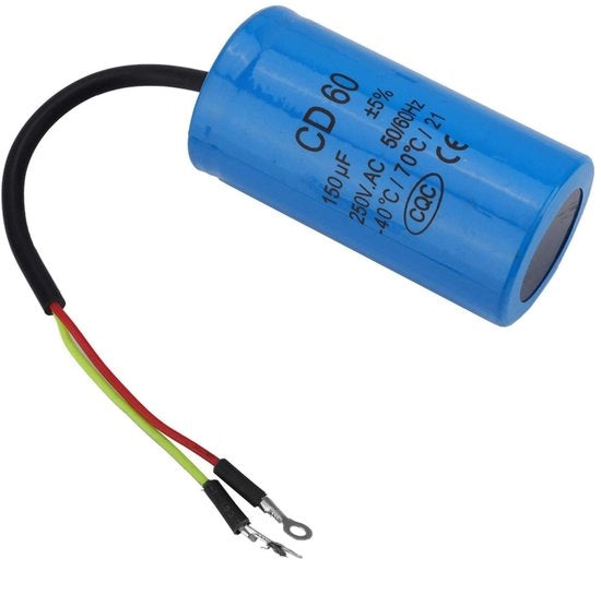 Condensatore 150uF - Condensatore di Servizio 250V AC - Resistente al Calore - Resistente all'Esplosione - Duraturo - Prestazioni di Isolamento affidabili - Condensatore