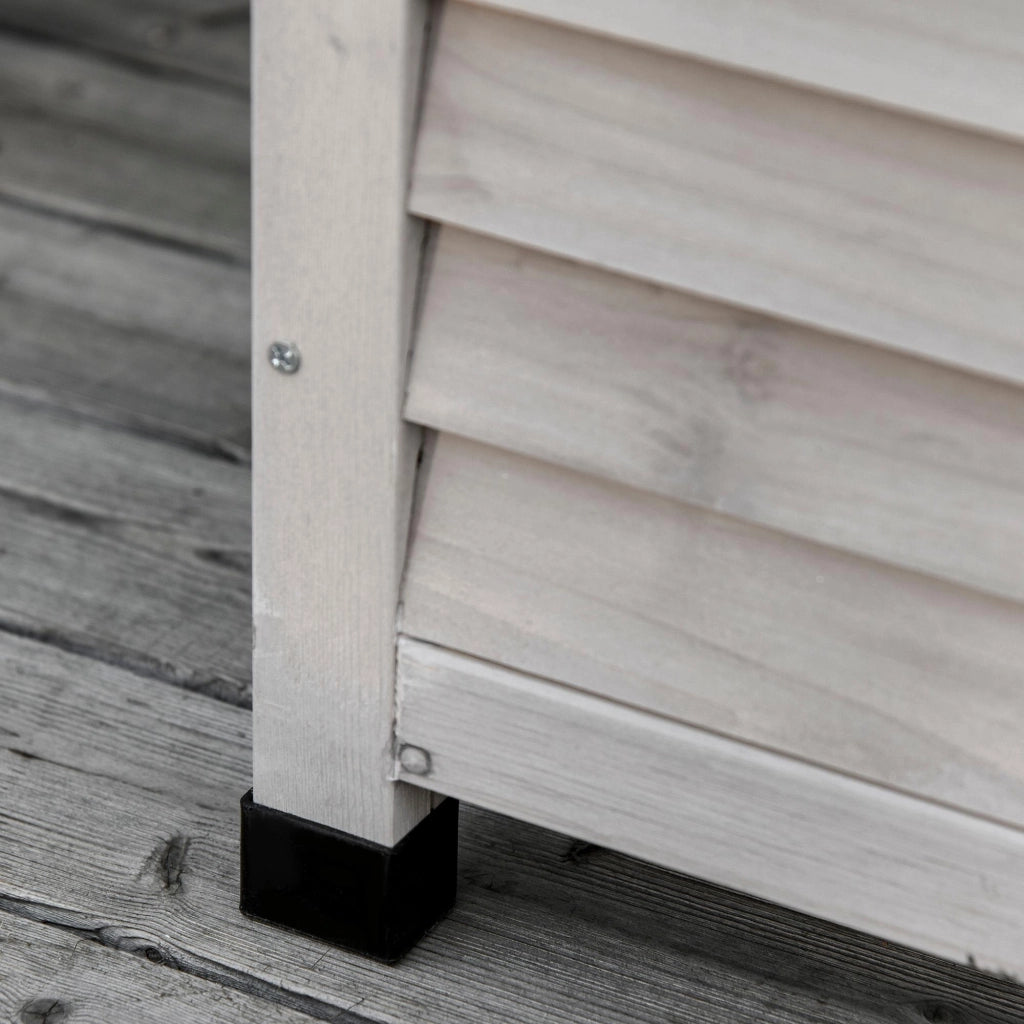 Panca Contenitore da Giardino 127x56x60 cm in Legno di Abete Grigio