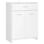Mobiletto da bagno dal design chic e minimalista 60 x 33 x 80 cm realizzato in legno composito bianco 02_0047838