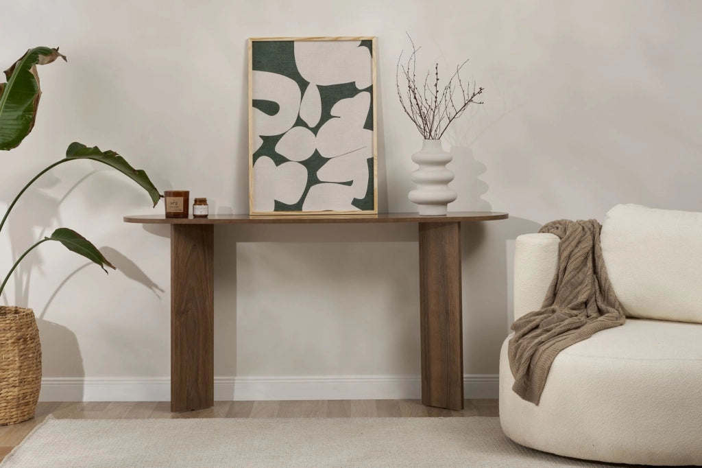 Cercino, Consolle un Ripiano, 150x35x75h cm Marrone Noce