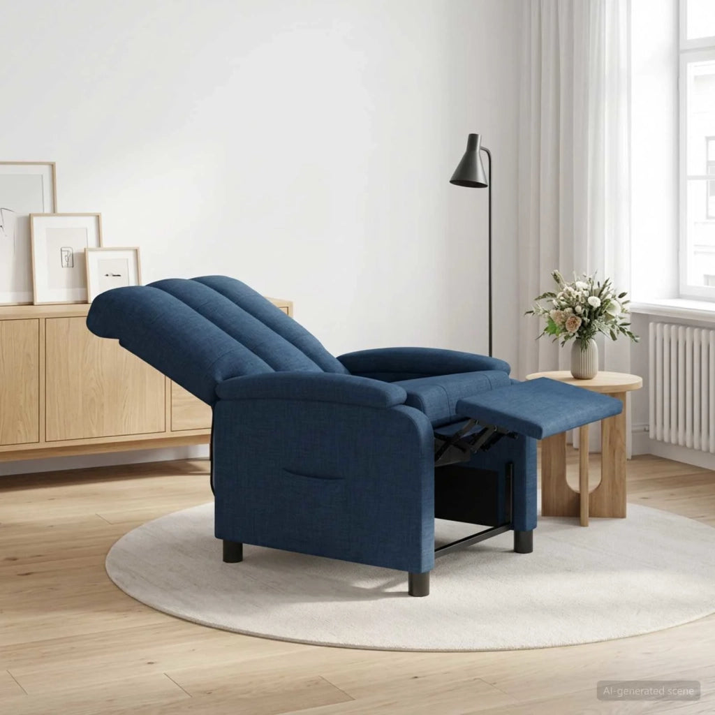 Divano Sedia-Poltrona reclinabile Blu Tessuto 385365