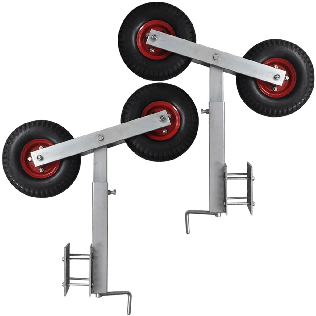 Set 2 Supporti Prua a Doppia Ruota per Rimorchio Barca 59-84 cm CFW7669162