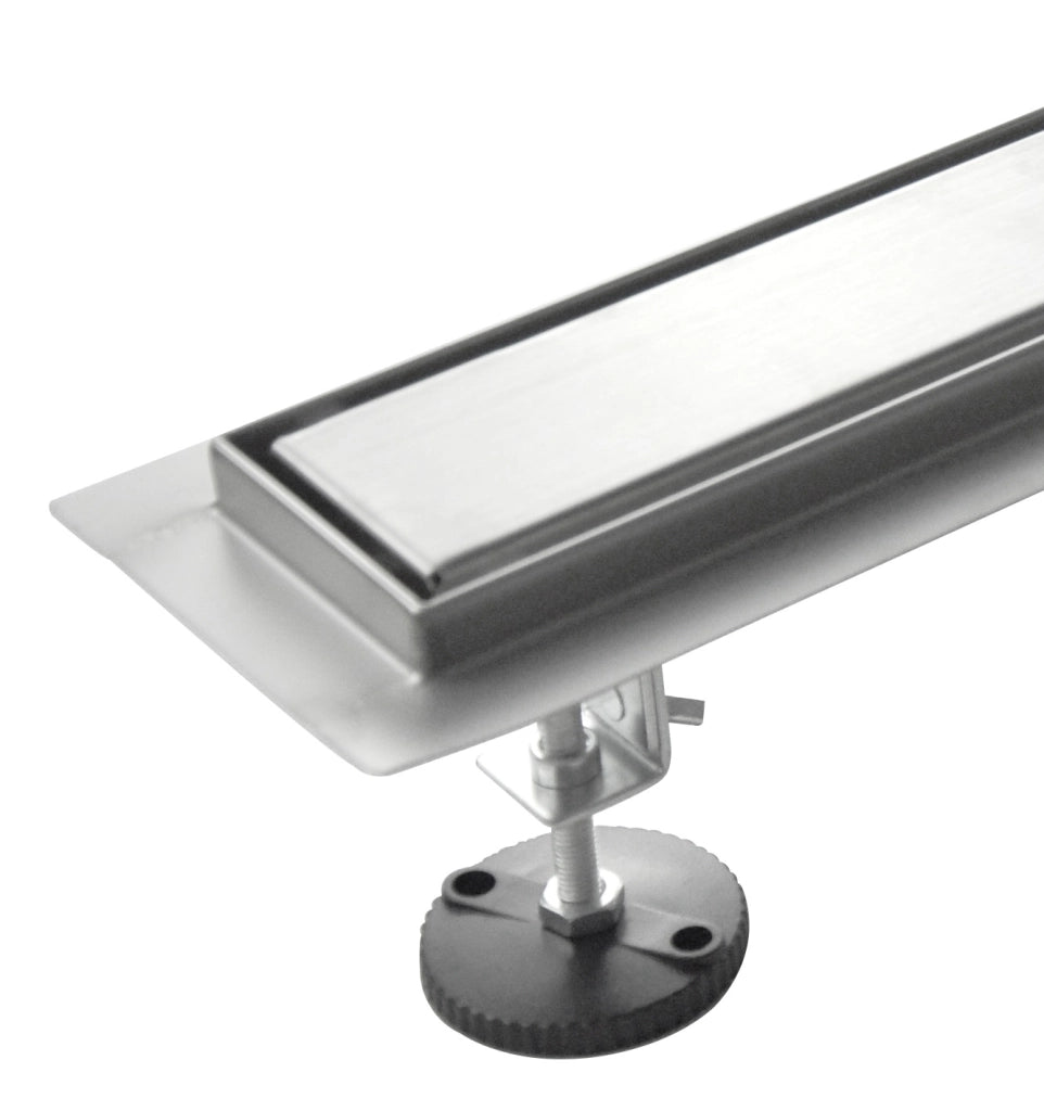 Canalina di scarico, doccia in acciaio inox, ispezionabile, piastrellabile Sicena Pavias 100x7cm (LxP)