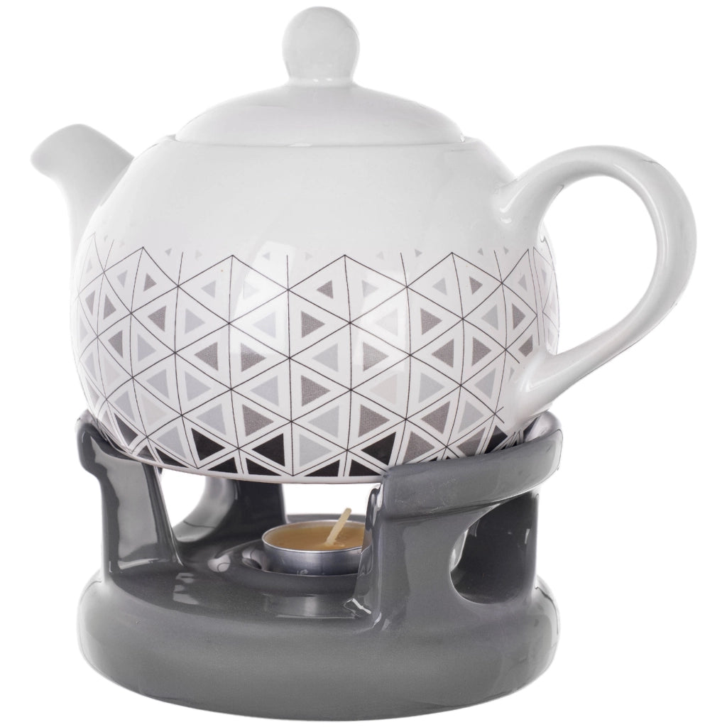Teiera KADAX con scaldavivande, 1 litro, in ceramica, ideale come regalo.