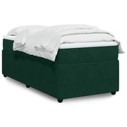 Giroletto a Molle con Materasso Verde Scuro 80x200 cm Velluto