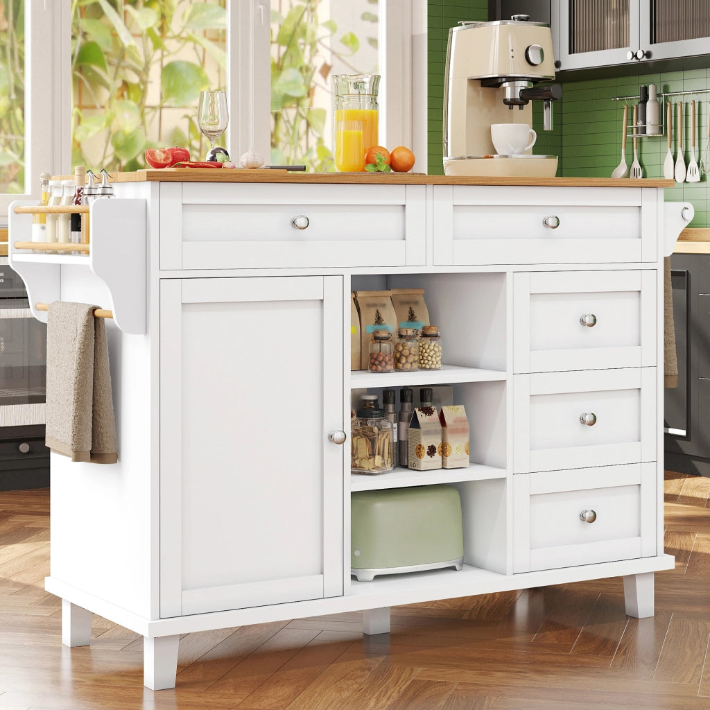 Carrello da Cucina con Cassetti ¨C MINIMAL ¨C Bianco, 134x46x92 cm