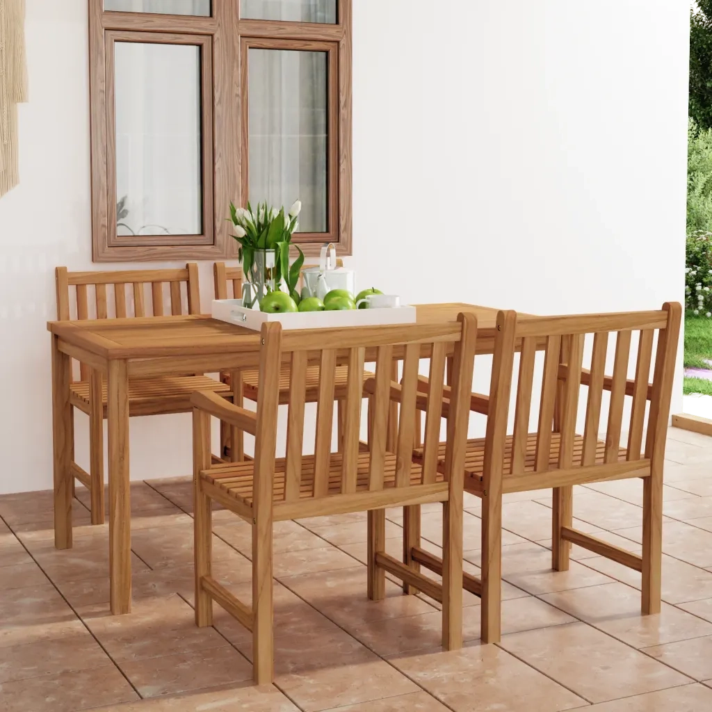 Set da Pranzo per Esterni 5 pz in Legno Massello di Teak cod mxl 36922