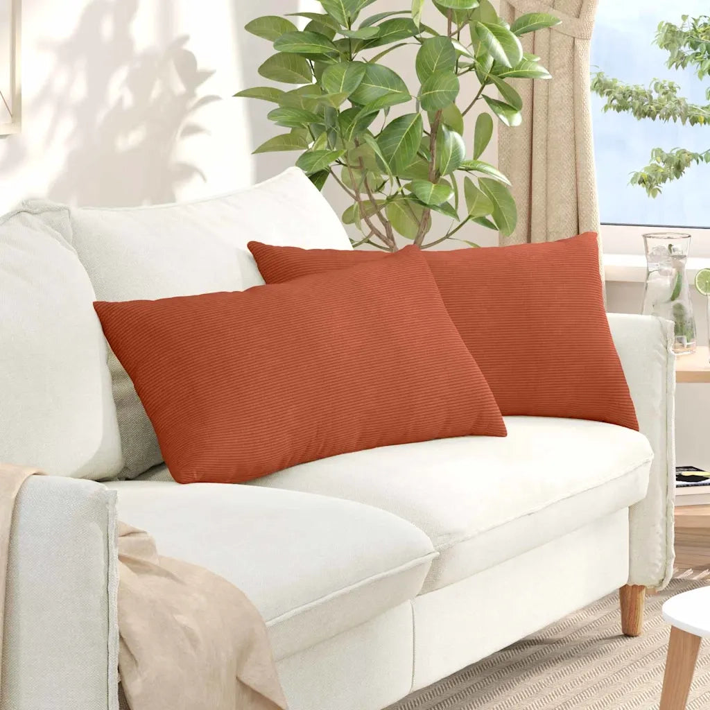 Cuscini da Divano 2 pcs Rosso Arancio 80 x 40 cm