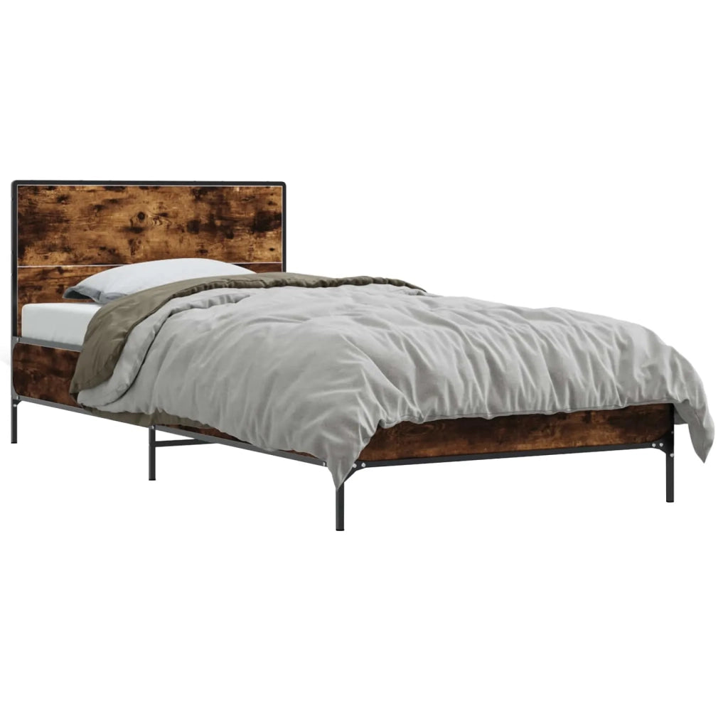 Struttura letto con testata Rovere Fumo 80 x 200 cm