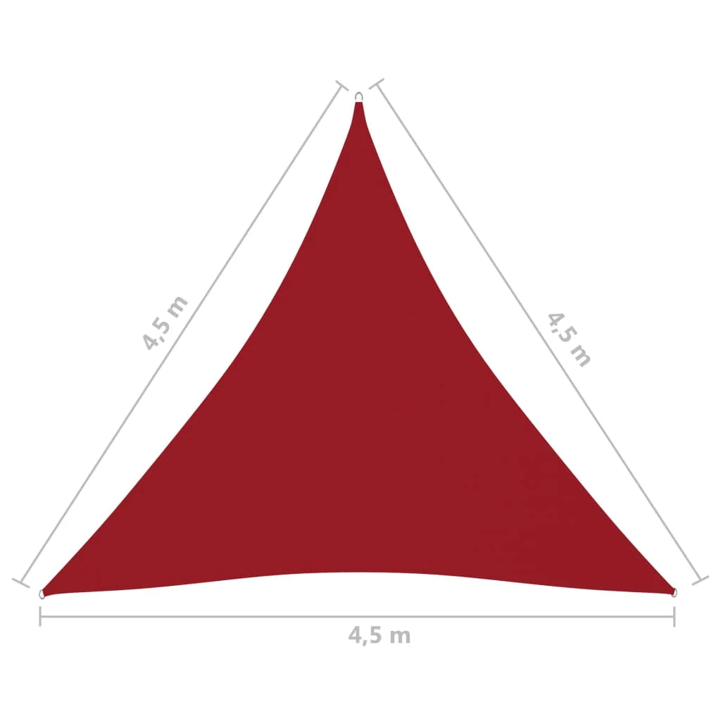 Tenda parasole/ombrellone triangolare in tessuto Oxford 4,5 x 4,5 x 4,5 m rosso 02_0009860