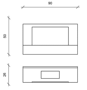 Camino a Bioetanolo da Parete 90x26x50 cm Nero