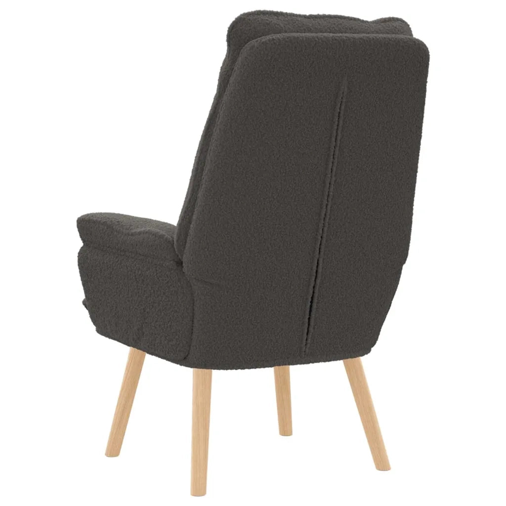 Poltrona | Sedia Relax Grigio scuro 69 x 74 x 93 cm Tessuto Sherpa