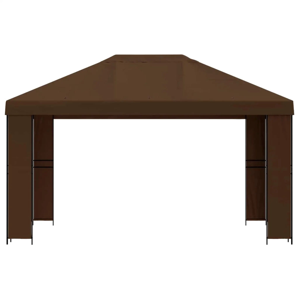 Gazebo 4 × 3 m Marrone Poliestere e Acciaio 190 900384
