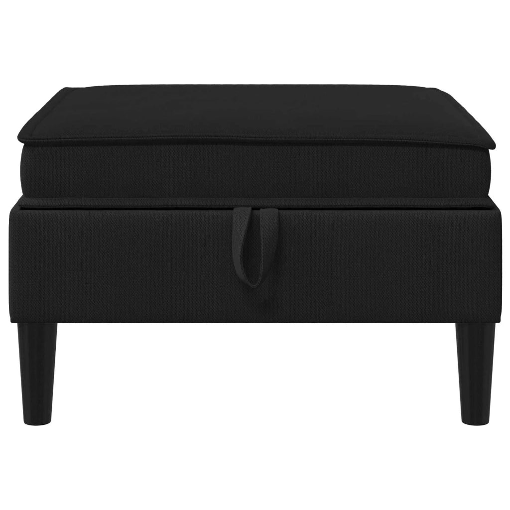 Pouf con Storage Nero Velluto