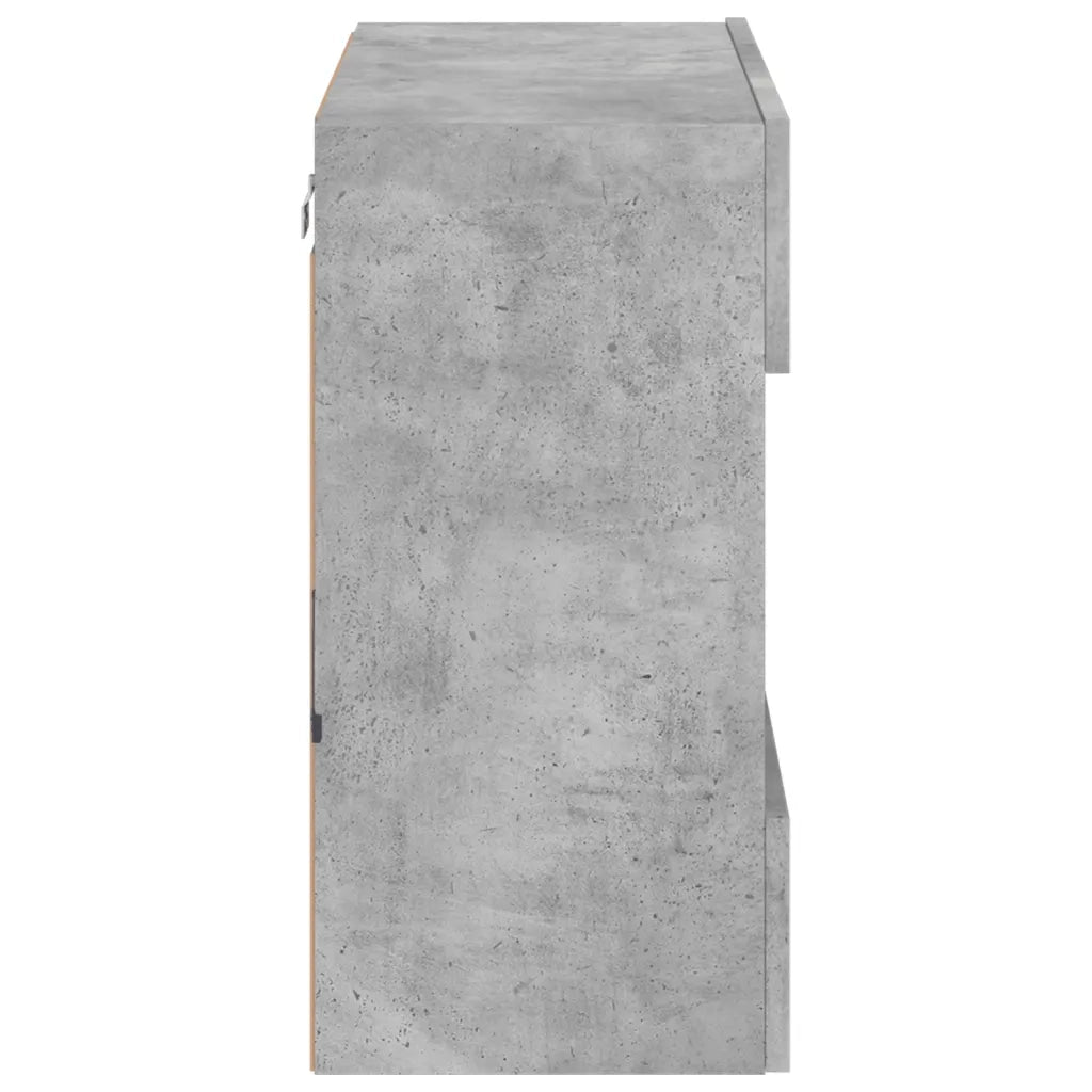 Mobile TV a Parete con Luci LED Grigio Cemento 58,5x30x60,5 cm 837095