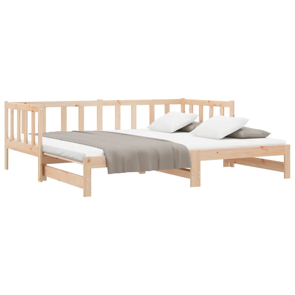 Divano Letto con Letto Estraibile 90x200cm Legno Massello Pino 836156
