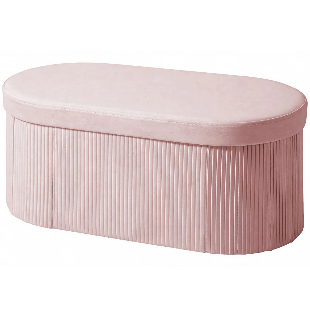 Pouf con contenitore pieghevole ¨C zephmum ¨C rosa velluto 76x38x35 cm