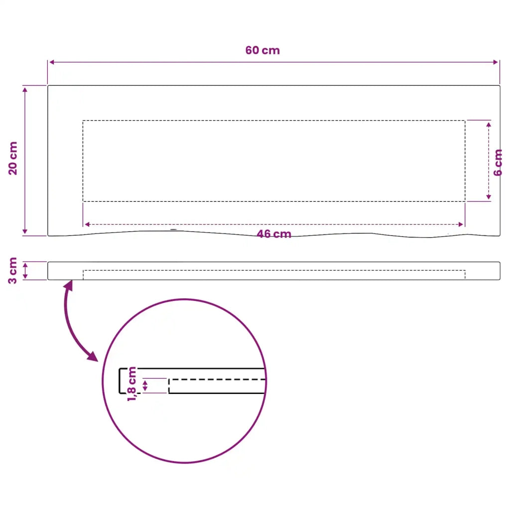 Piano del Tavolo Rettangolare 90 x 50 x 3,5 cm Rettangolare 938355