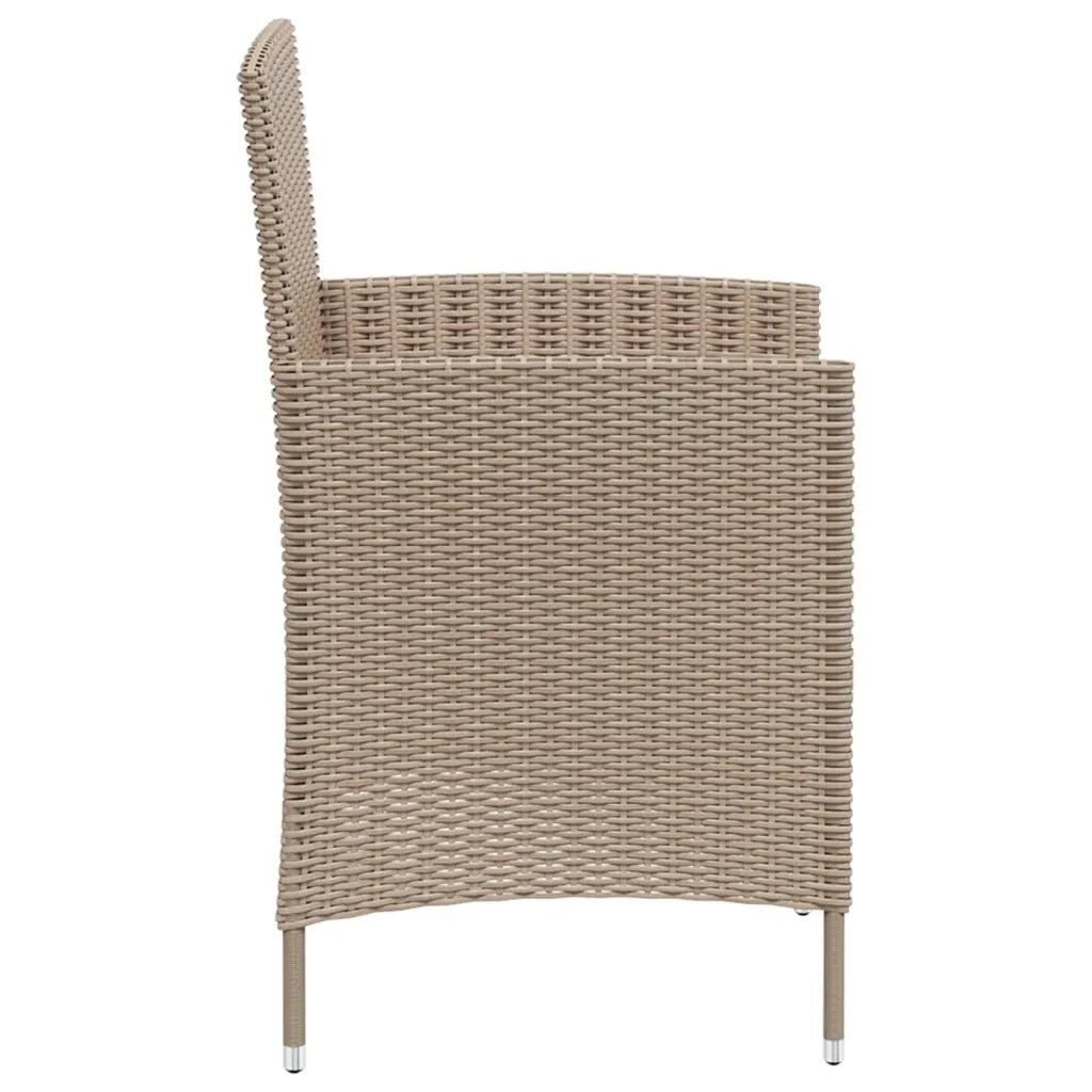 Sedie da Giardino con Cuscini 4 pz in Polyrattan Beige 316692