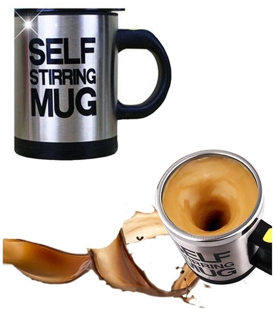 Caffettiera Auto-Rimestante - 400ml - Ideale per Caffè e Tè - Nero - Funzione di Rimesa Automatica - Perfetta per Casa e Viaggio