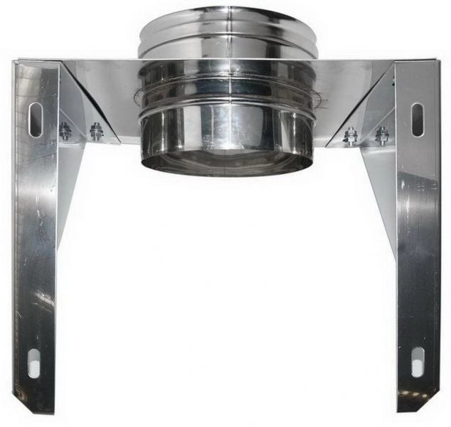 Canna fumaria parete doppia coibentata inox supporto murale aperto   dn 200/250