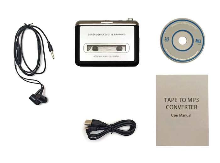 Lettore Audiocassette Portatile Walkman USB Convertitore Tape to CD MP3 con Cuffie Plug And Play