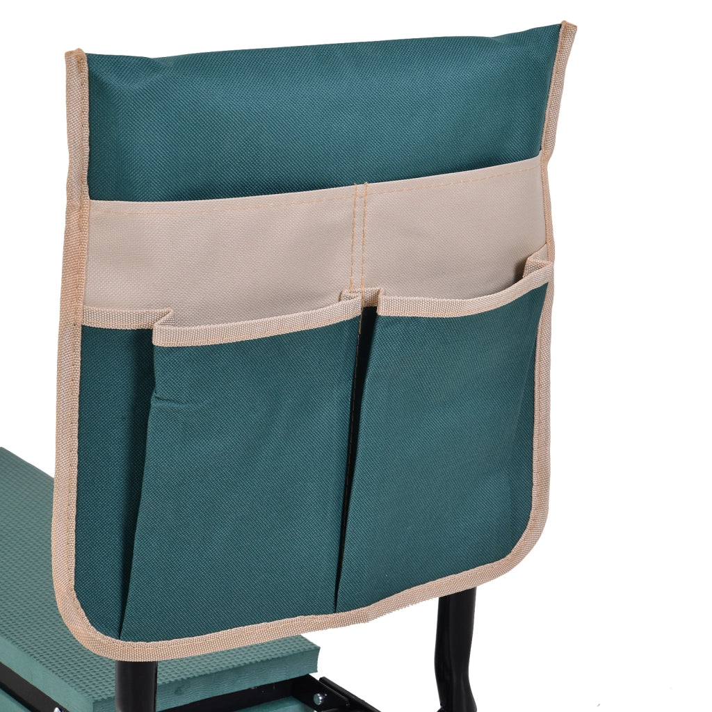 Panca Pieghevole da Giardino 2 in 1 ¨C Xylo ¨C Cuscini EVA, Verde e Nero