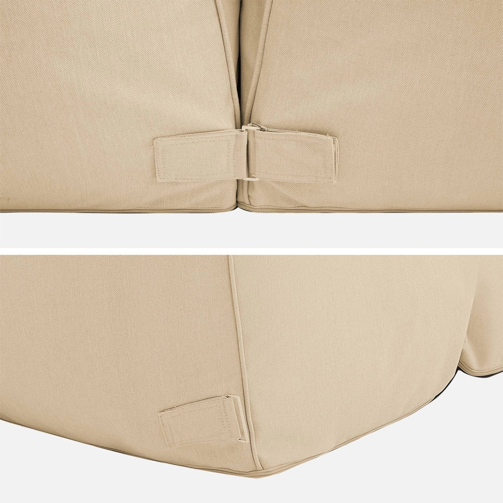 Set 4 puff da esterno in olefina, beige