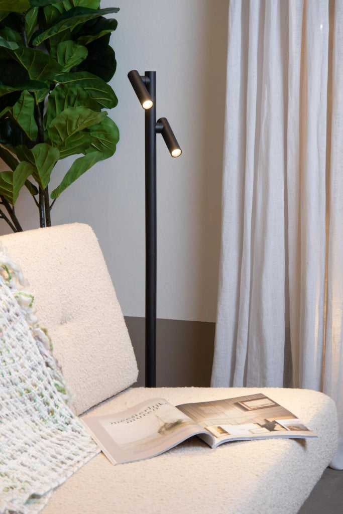 Lampada da terra nera 2 faretti LED IP54 ANTRIM Lucide