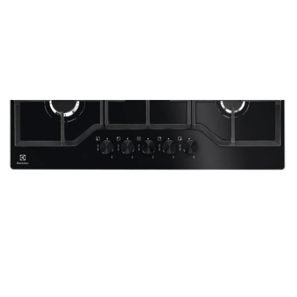 Piano Cottura A Gas Electrolux EGG7536K 5 Fuochi (L74xP51) Vetro Temperato Nero