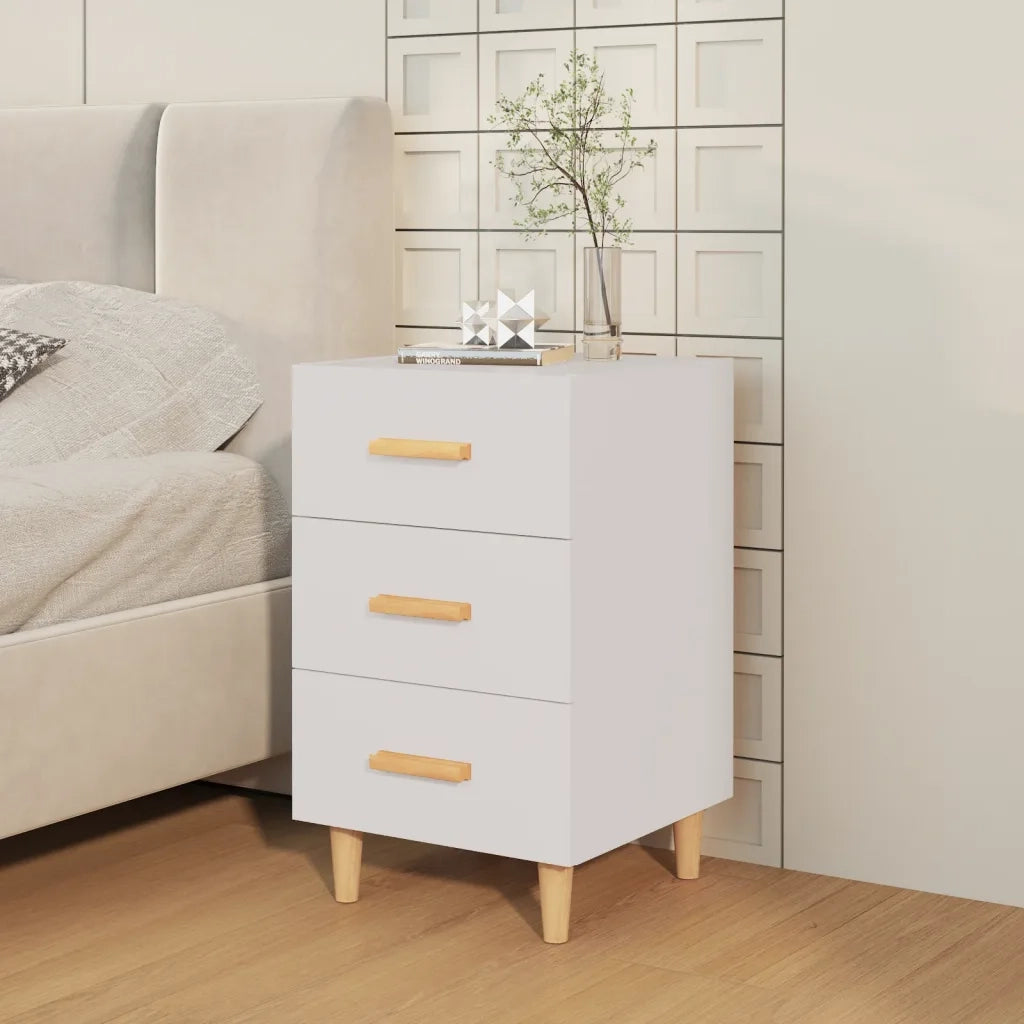 Comodino Bianco 40x40x66 cm in Legno Multistrato 812078