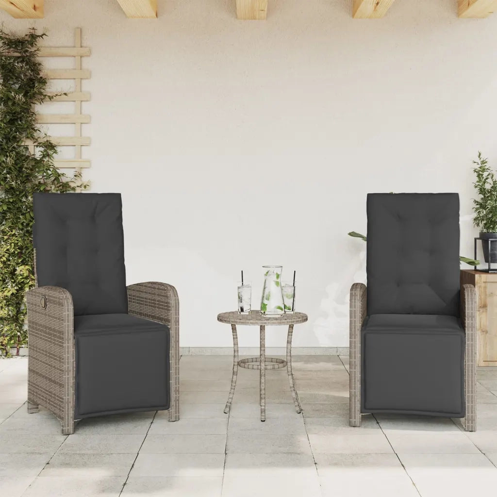 Sedie da Giardino Reclinabili 2 pz | Sedie da Esterno con Poggiapiedi Polyrattan