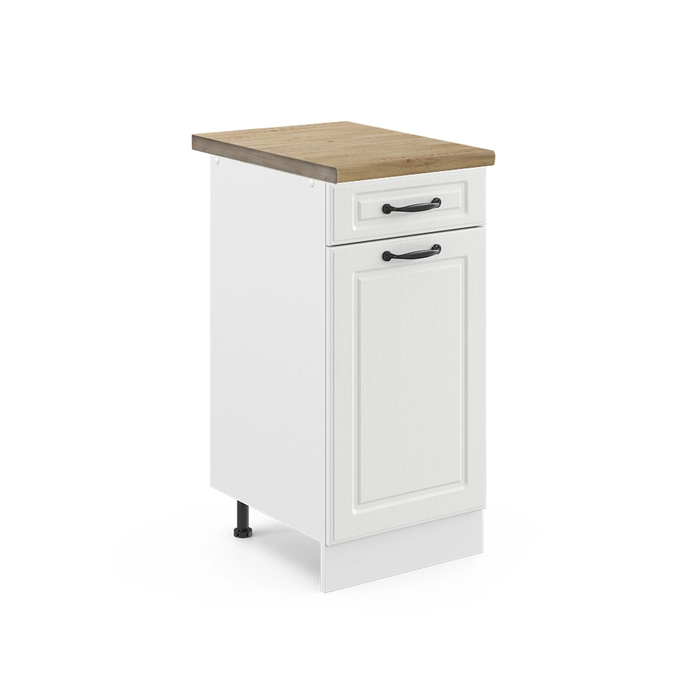Vicco Mobiletto base per cucina Bianco casa di campagna 40 cm , PL Rovere