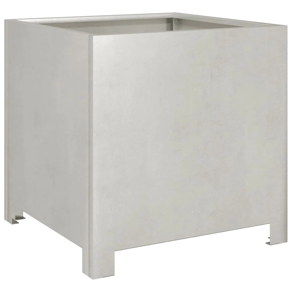 Fioriera rialzata per piante fiori terrazza giardino 40 x 40 x 40 cm acciaio inox argento 02_0037545