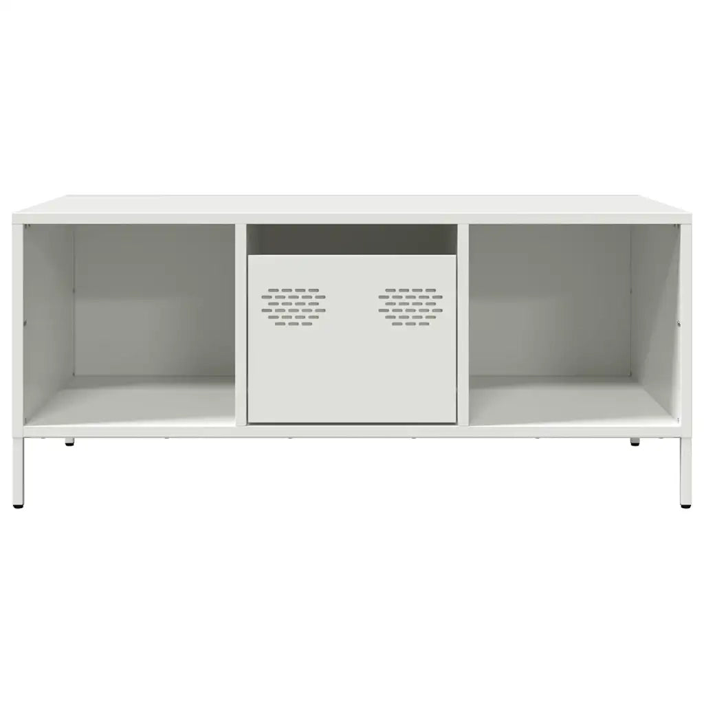 Tavolino Bianco 101,5x50x43,5 cm in Acciaio Laminato a Freddo 851279