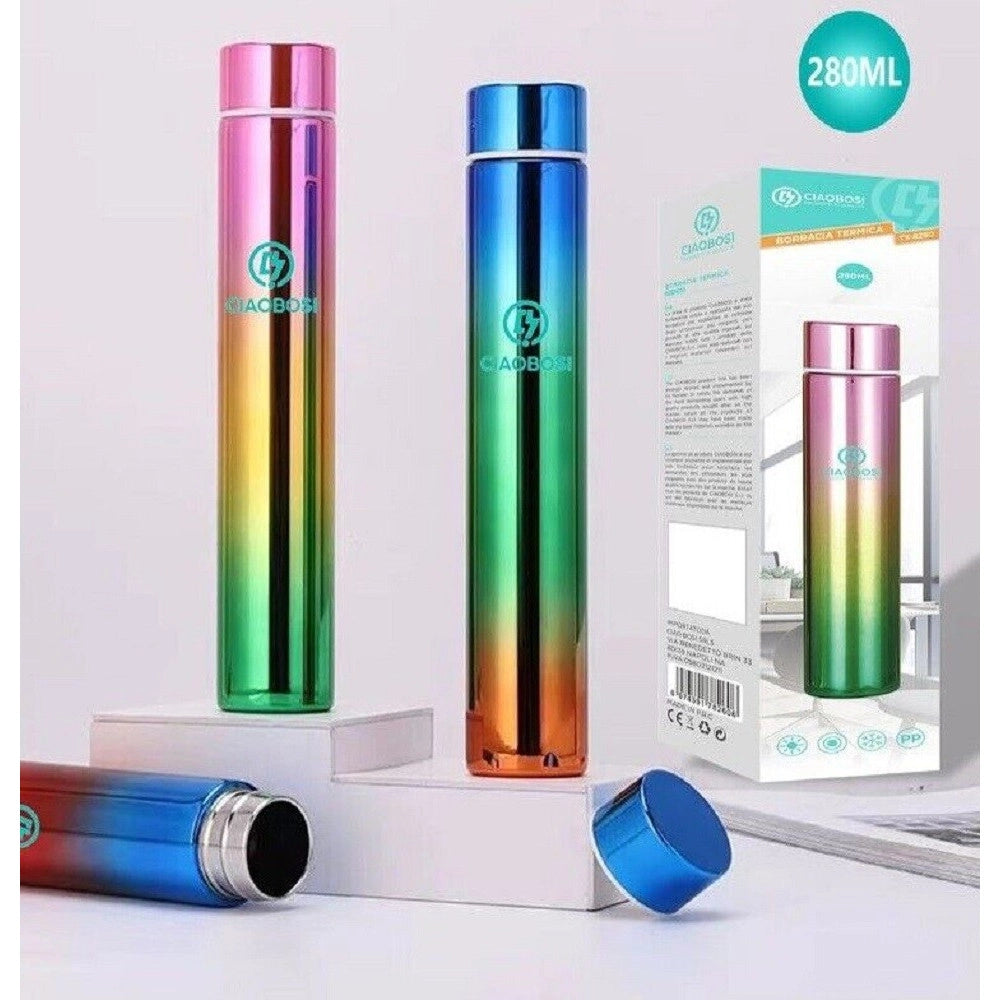 Trade Shop - Bottiglia Borraccia Termica Acciaio Thermos 280ml Porta Vivande Colorato Tx-8260 -