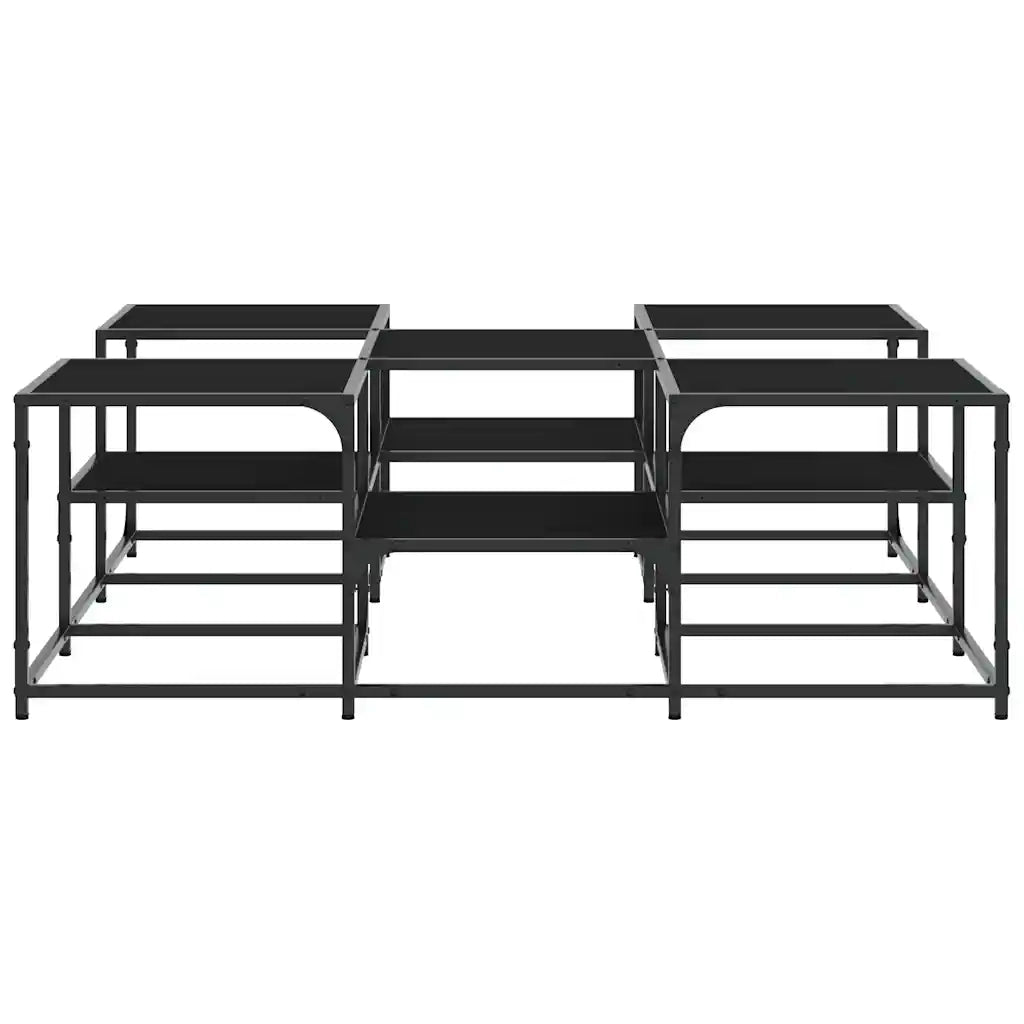 Tavolino da Salotto-Tavolino da soggiorno-Tavolo Nero 121x121x40 cm in Legno Multistrato