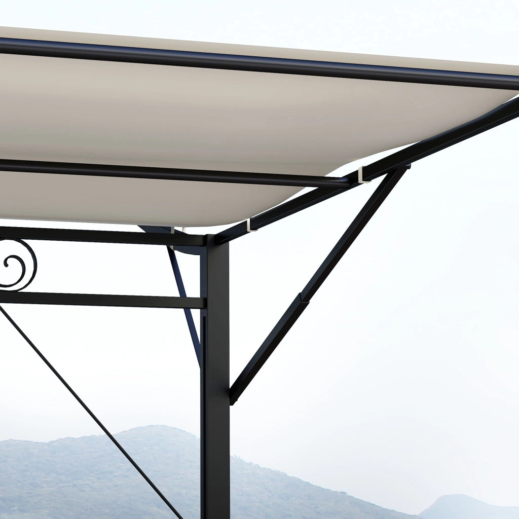 Gazebo con tetto apribile 3x2.5m ¨C zephmum ¨C crema bianco