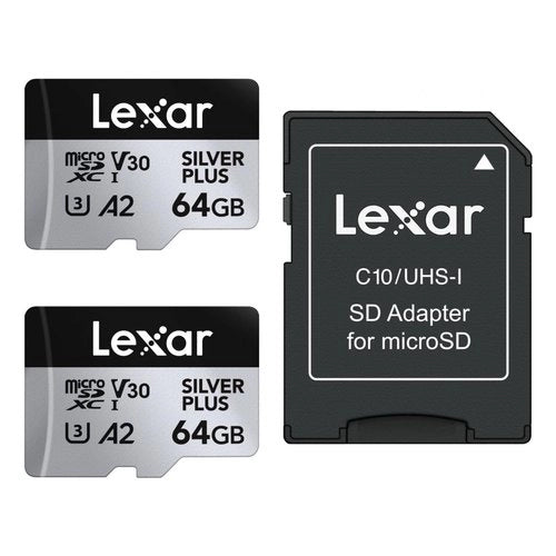 Scheda di memoria lexar lmssipl064g bnanu (2 pack) silver plus double