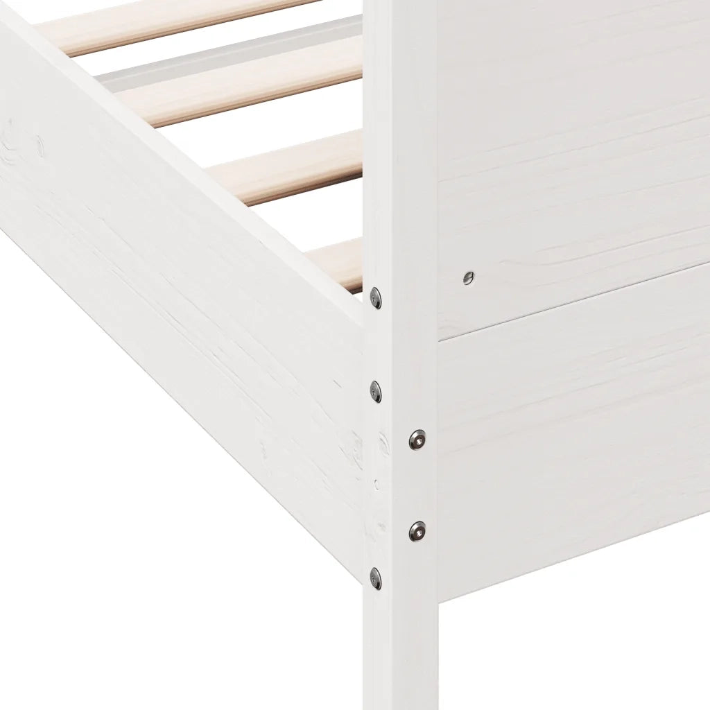 Giroletto senza Materasso Bianco 180x200 cm Legno Massello Pino
