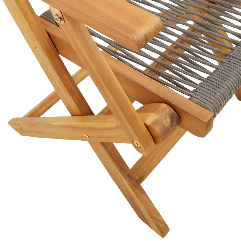Set da Bistrot 3pz Grigio in Polipropilene e Legno Massello