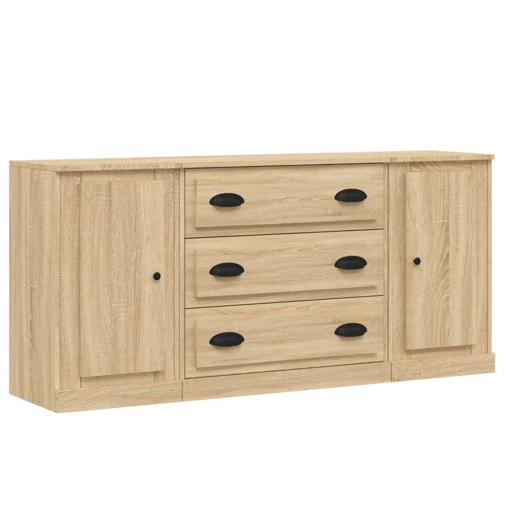 Credenze 3 pz Rovere Sonoma in Legno Multistrato