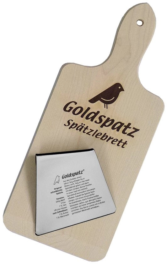 Spätzleplank con schraper in acciaio inossidabile (caratteristica: ricetta Spätzle incisa!)