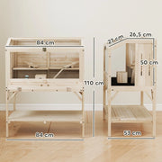 GABBIA PER CRICETI a 2 livelli 84x53x110 cm Legno naturale