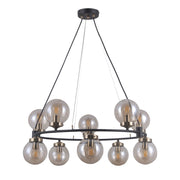 Italux Galvez lampadario industriale nero 10 luci E14
