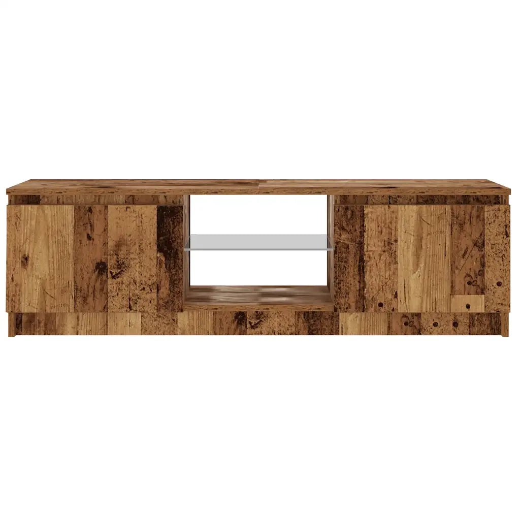 Mobile Porta TV con LED Legno Antico 120x30x36 cm Multistrato 856347