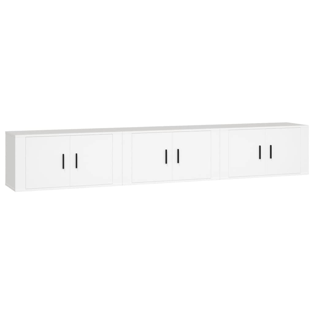Mobili Porta TV a Parete 3 pz Bianco 80x34,5x40 cmcod mxl 124684