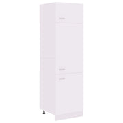 Pensile da cucina | Mobile per Frigo ¡°Lyon¡± Bianco 60x57x207 cm Legno Multistrato
